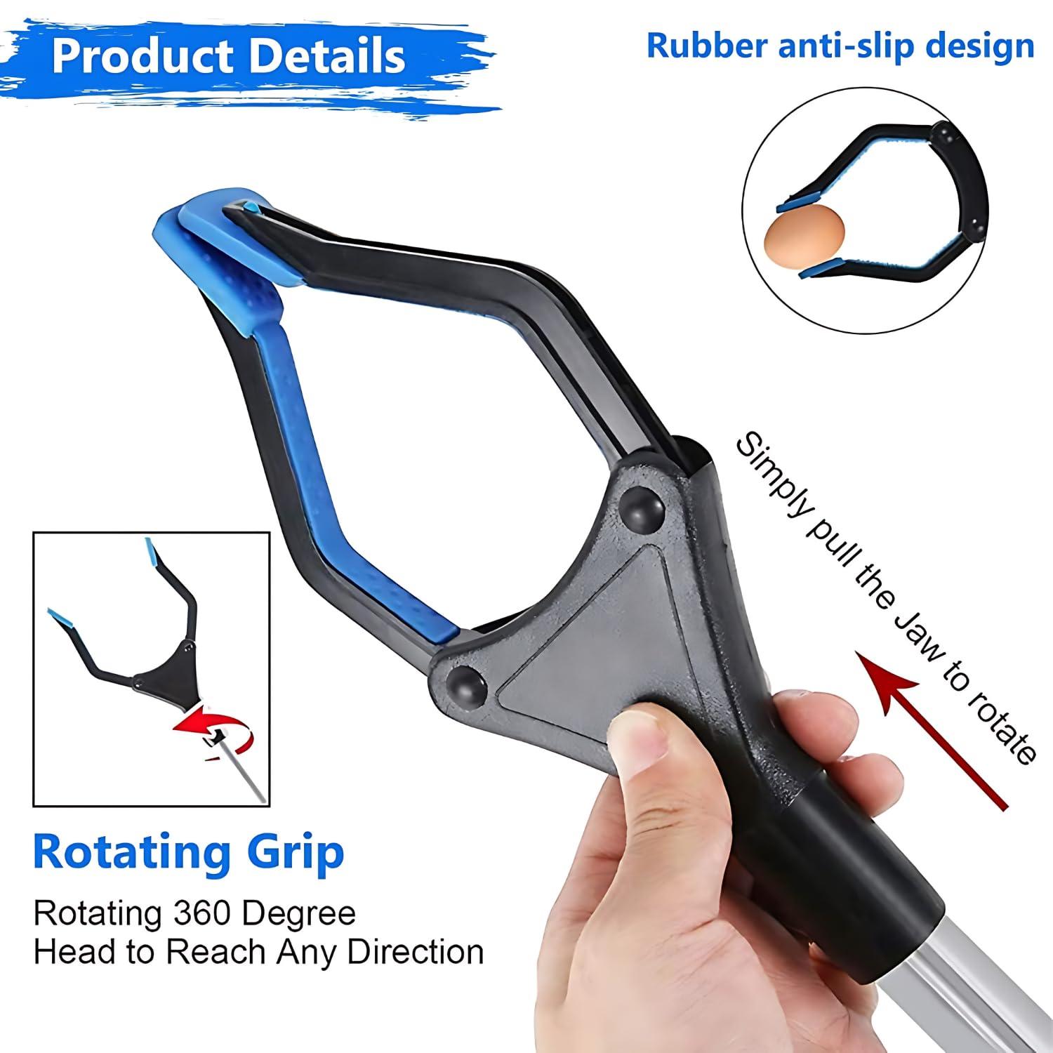 FAB TECH FAB TECH 32inch Foldable Litter Picker | Long Arm Litter Picking Equipment | Rubbish Pick Up Hand Tool Reaching Aids Grabber Tool for Elderly | Flexible,Lightweight Garbage Picker