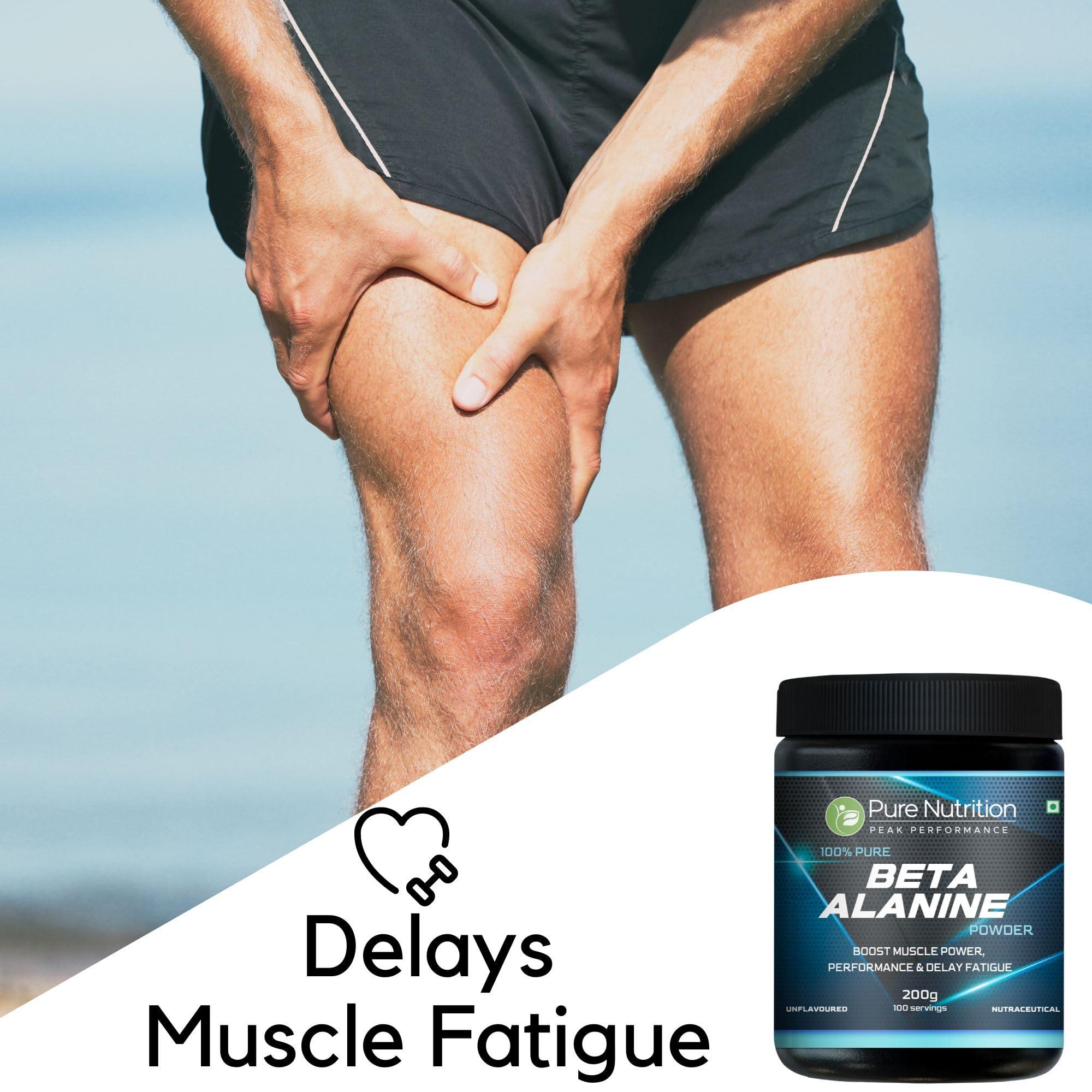 Pure Nutrition Naturals pure nutrition 100% Pure Beta Alanine Powder (200 gm), Unflavored | Pre Workout Supplement Amino Acid | Boost Muscle Power & Improve Performance