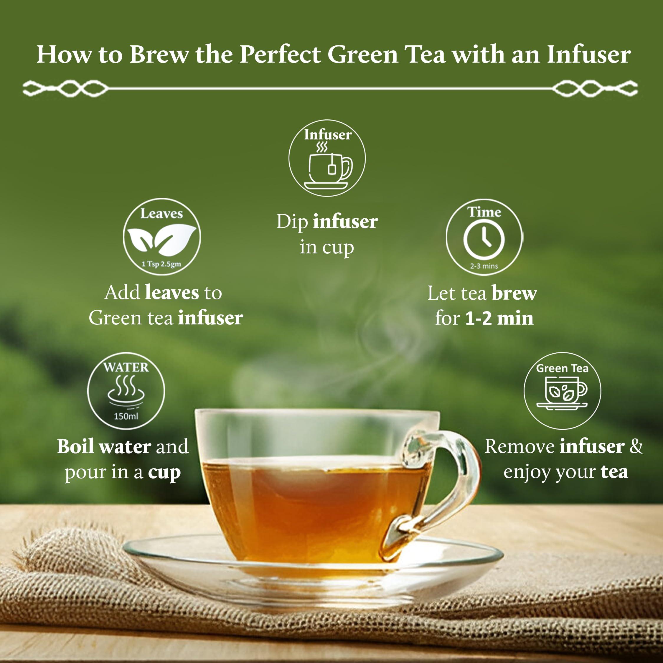 Blue Nectar Blue Nectar Amritanadi Assam Rose Green Tea Leaves with Himalayan Rose (50 g + 15 g FREE| 33 cups). Loose Green Tea Leaves with No Tea Dust. Only Leaf Green Tea