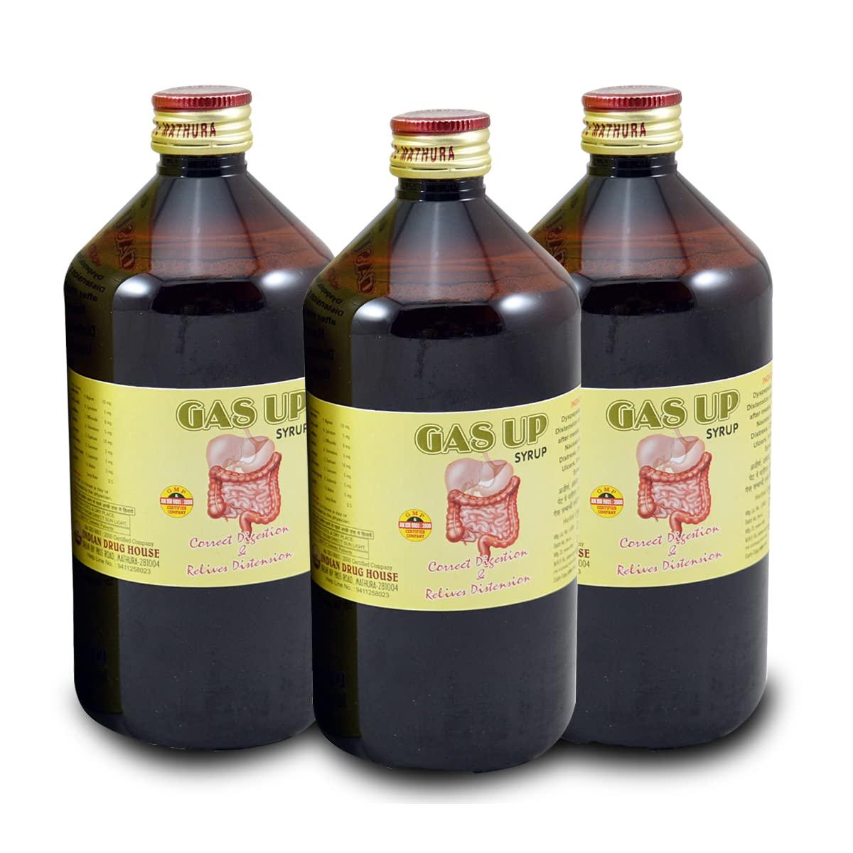 I D H IDH Gasup Syrup - Correct Digestion & Relieve Distension | Syrup for Gas & Bloating | 200 ml. x 3 (Pack of 3)