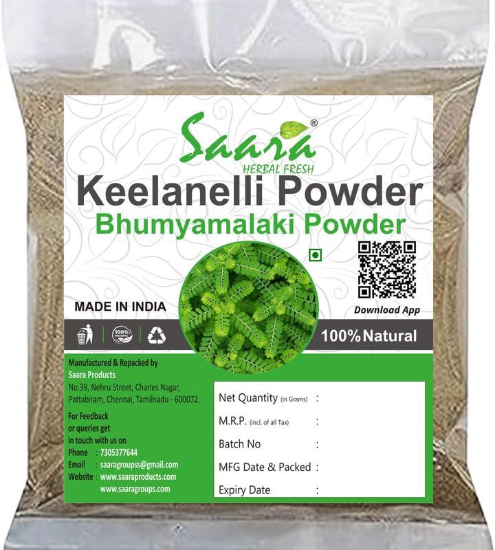 SAARA SAARA Keelanelli Powder | Bhumyamalaki Powder | Phyllanthus Niruri Powder, helps to kidney stones and hair grow 201g(Pack of 2 x101g)