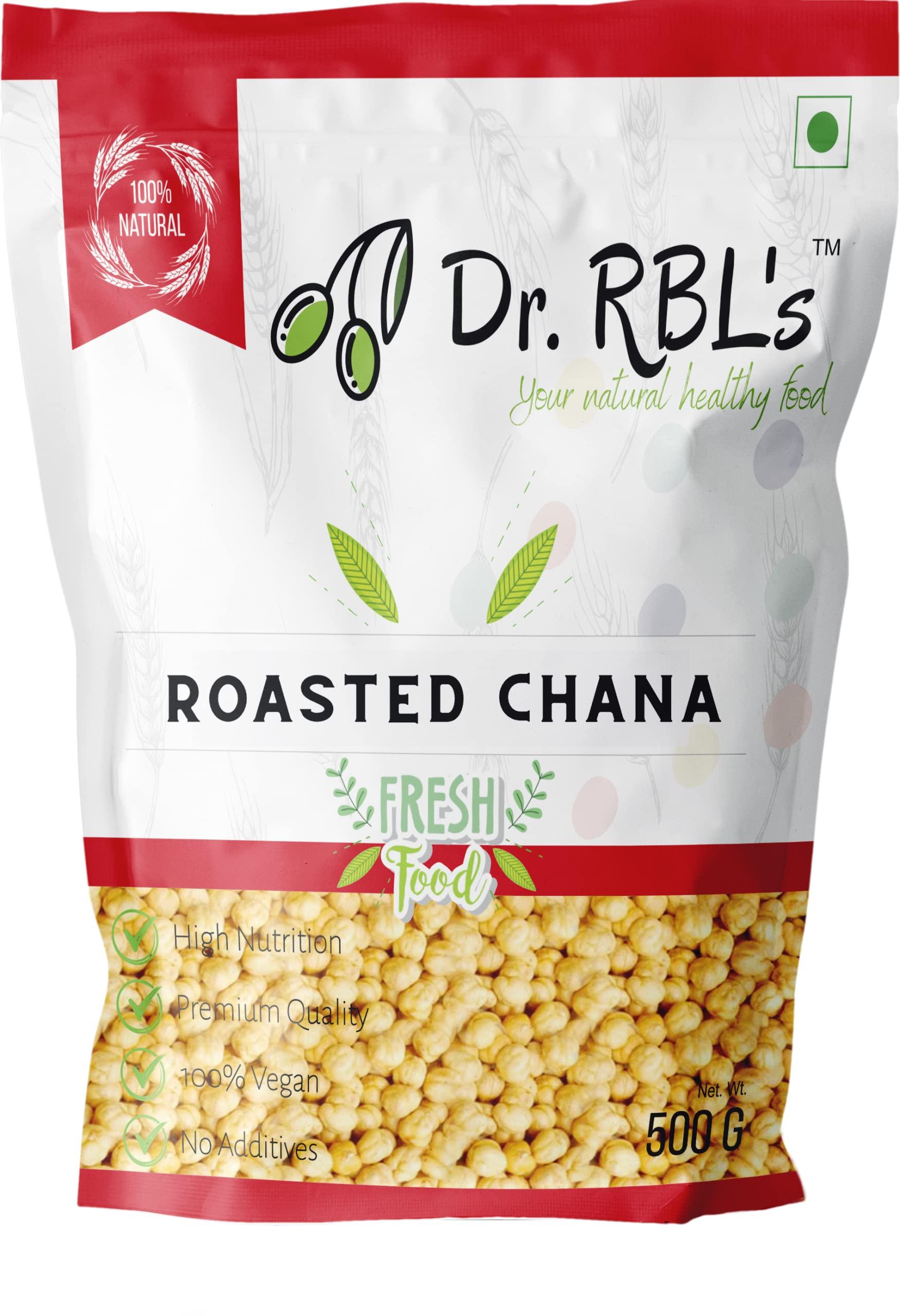 Dr. RBL\'s Dr. RBL\'s Roasted Chana (without skin) | Roasted chickpeas/Bhuna Chana | High Protein, Low Fat, Fiber-Rich Snack - Pack of 6 (3 KG)