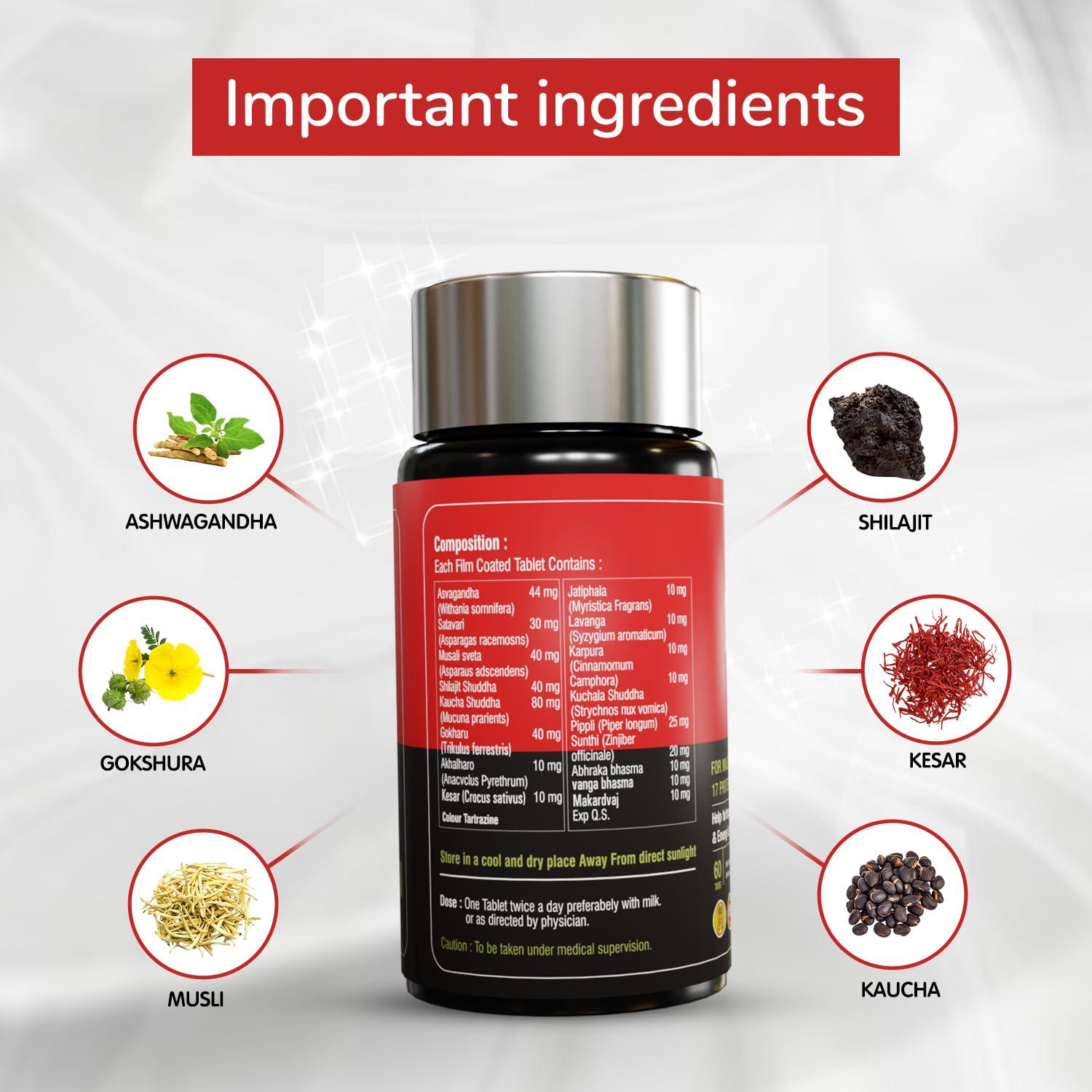 A R Ayurveda HORSE FIRE A R Ayurveda Tablets for Men| Ayurvedic Medicine - For Stamina, Muscle Growth, Immunity & Overall Wellbeing| Horse Fire Tablet (Pack of 60)