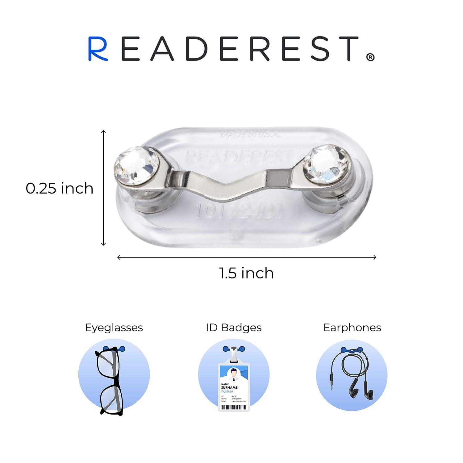 Readerest ReadeREST Original Stainless Steel & Clear Crystal Twin Pack