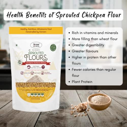 NIHKAN NIHKAN Sprouted Chickpea Flour (Garbanzo Beans)- 454g (1lb) - Gluten free High Protein | Alternative to wheat flour | Make Easy Hummus & Falafels | Delicious Taste & High Nutrition | Great for Baking