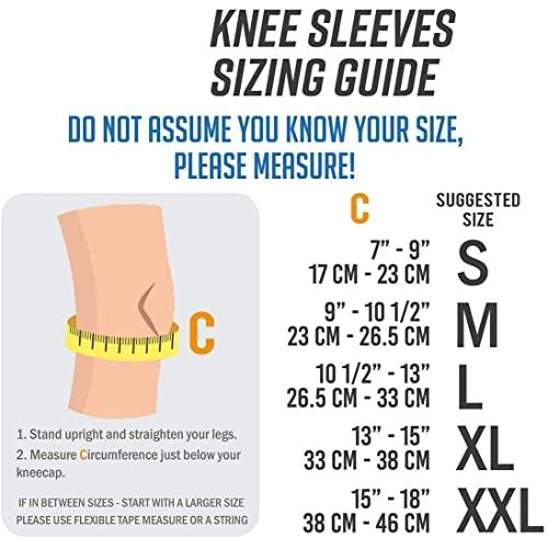 serveuttam Serveuttam® Knee Support for Men Gym (1 pair) - 3D Weaving Knee Cap for Knee Pain | Ortho Knee Supporter for Gym Squats | Knee Band for Gym Women Knee Pain Relief (M, Blue-Grey)