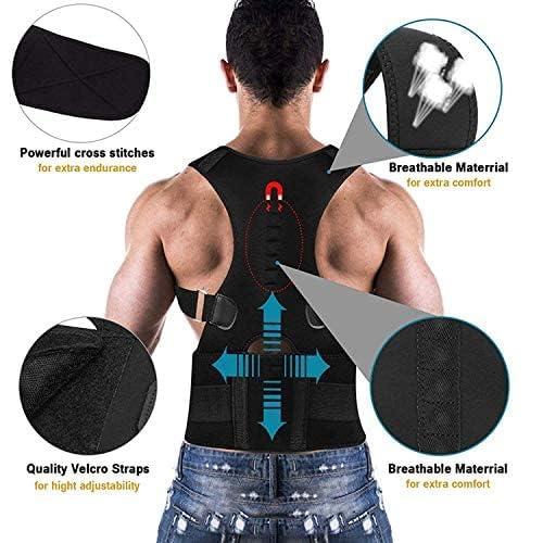 XSOURCE XSOURCE Back Support Belts Posture Corrector Back Brace, Improves Posture and Provides For Lower and Upper Back Pain Men and Women, Back Support Belt For Back Pain,(Black) SH24 (Large, 88-97cm)