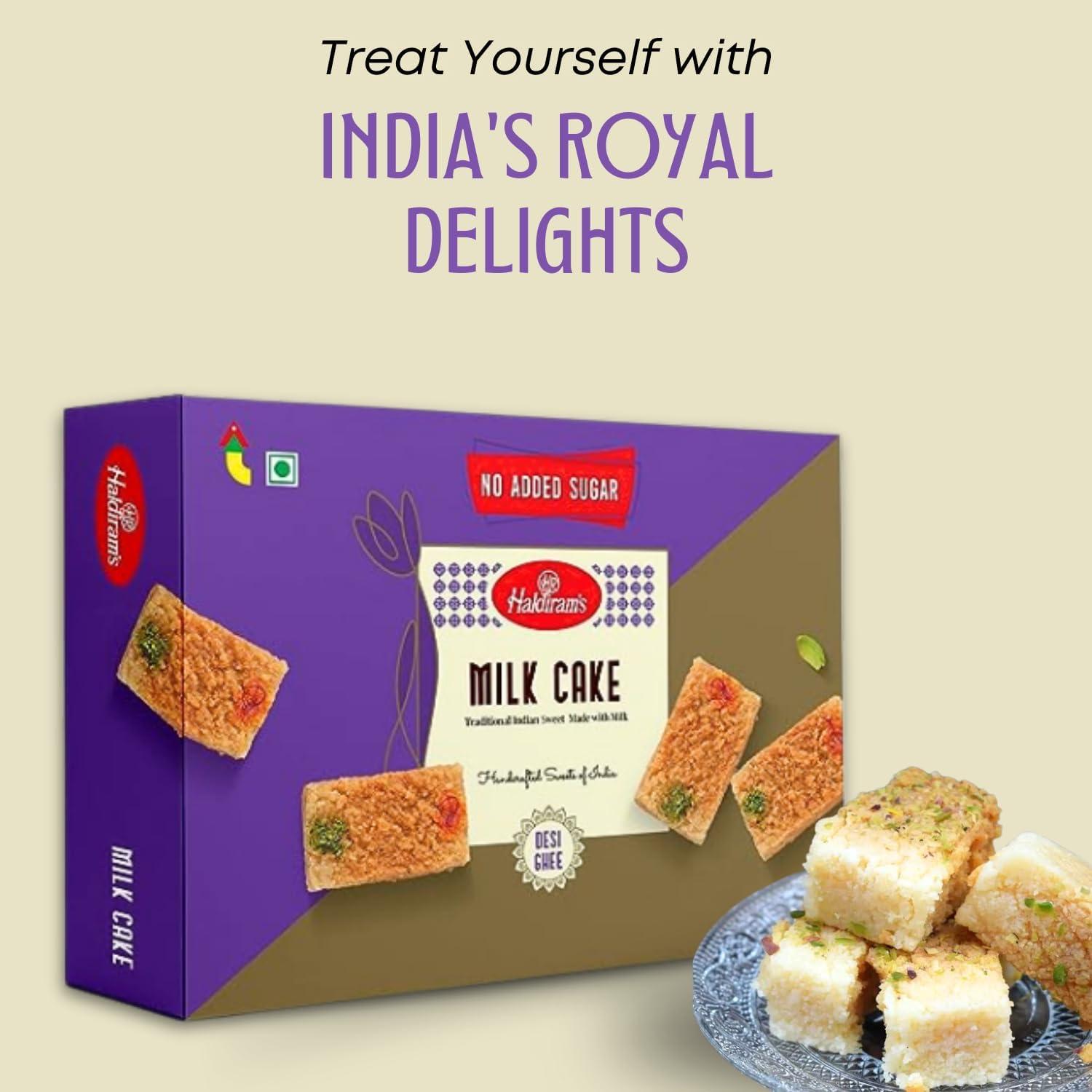 Haldiram\'s Haldiram\'s Milk Cake 400g | Rich And Creamy | Premium Handcrafted Traditional Sweets | Great Sweets Gift Pack | Indian Mithai | Fresh Doodh Sweet | Festival Indian Sweets Box (No Added Sugar)