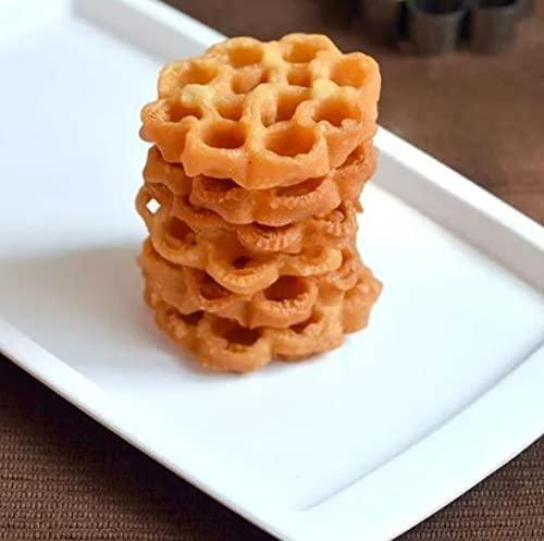 Lazy Shoppy Lazy Shoppy Achappam | Rose Cookies | Achu Murukku | Home Made Snacks | | Murukku | | (10 Achu Murukku in Each Packet) | Fried Cookies | South Indian Snacks (Pack of 3)