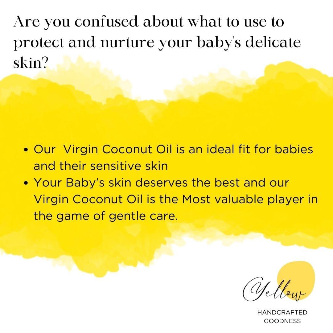 YELLOW HANDCRAFTED GOODNESS YELLOW HANDCRAFTED GOODNESS VIRGIN COCONUT OIL- HOT PROCESSED | 100ml | (Urukku Velichenna/Ventha Velichenna) | ZERO ADDITIVES | 100% NATURAL & HANDCRAFTED