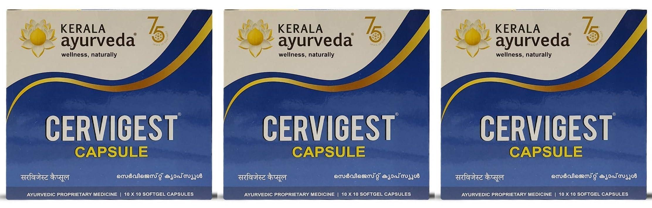 KERALA ayurveda Kerala Ayurveda Cervigest Capsule- 100 Count x Pack of 3