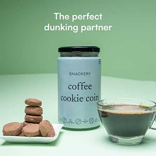 Snackery Snackery Coffee Cookie Coins, 198 gm, Individually Wrapped, Magnesium, Phosphorus, Jar of Happiness(Pack of 4)