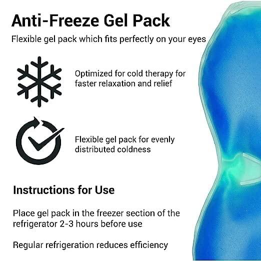 VALKYRIE VALKYRIE Cooling Gel Relaxing Eye Sleep Mask for Dark Circles, Dry Eyes, Cooling Eyes, Pain Relief, Redness, Eye Patches, Sleeping Cool Pad Suitable for All Family Members Sleeping Mask