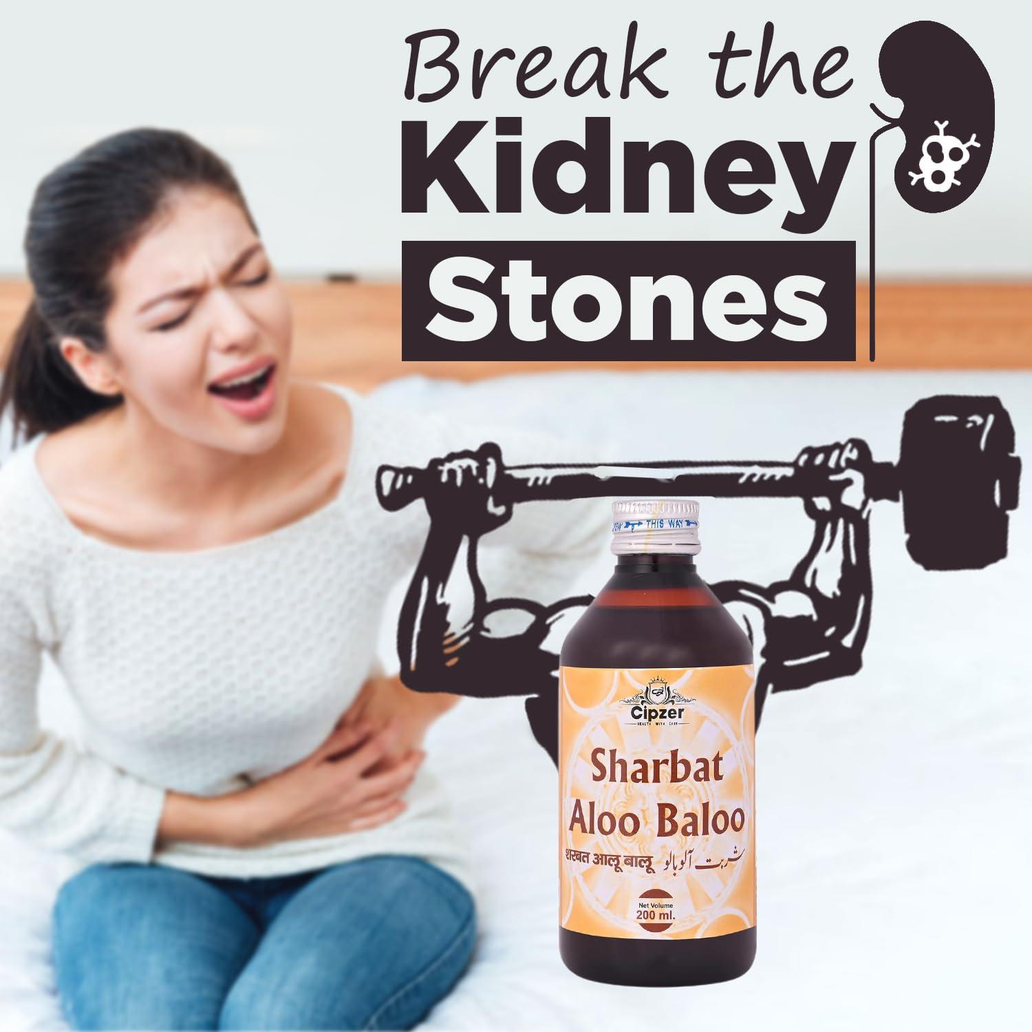 Cipzer Cipzer Sharbat e Aloo Baloo, Help kidney Detox ayurvedic, remove kidney Stones and kidney stone syrup 200 ml