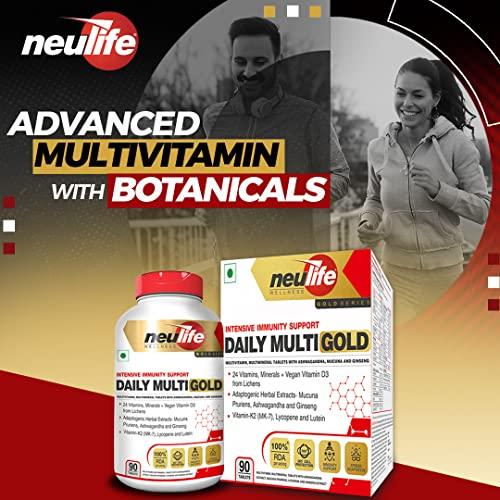 VITROVEA Neulife DAILY-MULTI GOLD Advanced Multivitamin w/MK-7, Adaptogens, Antioxidants & Natural Extracts - 90 Tabs (Pack of 2)