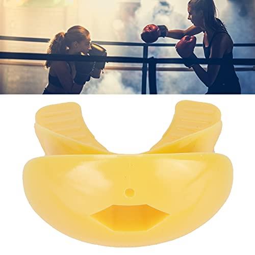 POMK Shock Mouth Guard, Smooth Breathing Gum Injury Prevention Boxing Mouth Guard Safe with Lanyard for Football for Hockey for Youth for Adults for Lacrosse(yellow)