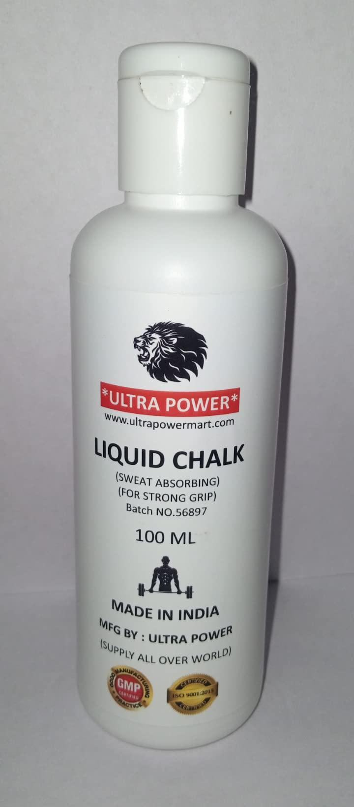 Ultra Power Liquid chalk, Liquid Chalk for Superior Grip and Sweat-Free Hands for Weightlifting, Bodybuilding, Calisthenics, Gym, Rock Climbing,Crossfit , Gymnastics, powerlifting, sportsmen, bedminton and others