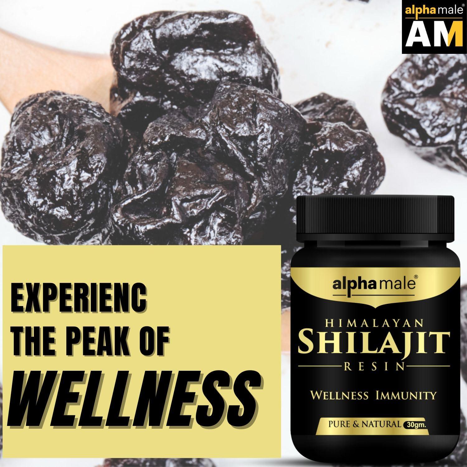 ALPHA MALE Alpha Male Natural Shilajit/Shilajeet Resin - 30 GM|Pure Pahadi Shilajeet for Men Women