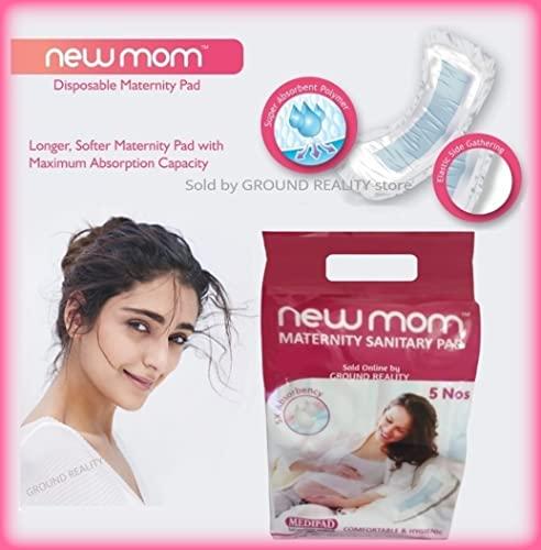 TUNSECHY TUNSECHY (Set of 20) New Mom Disposable Maternity Sanitary Pads for Women. 15 Medi pads for Medium Flow (450ml) + 5 XL size New Mom Panty Pad Fixator (washable and reusable) New Post Pregnancy Kit