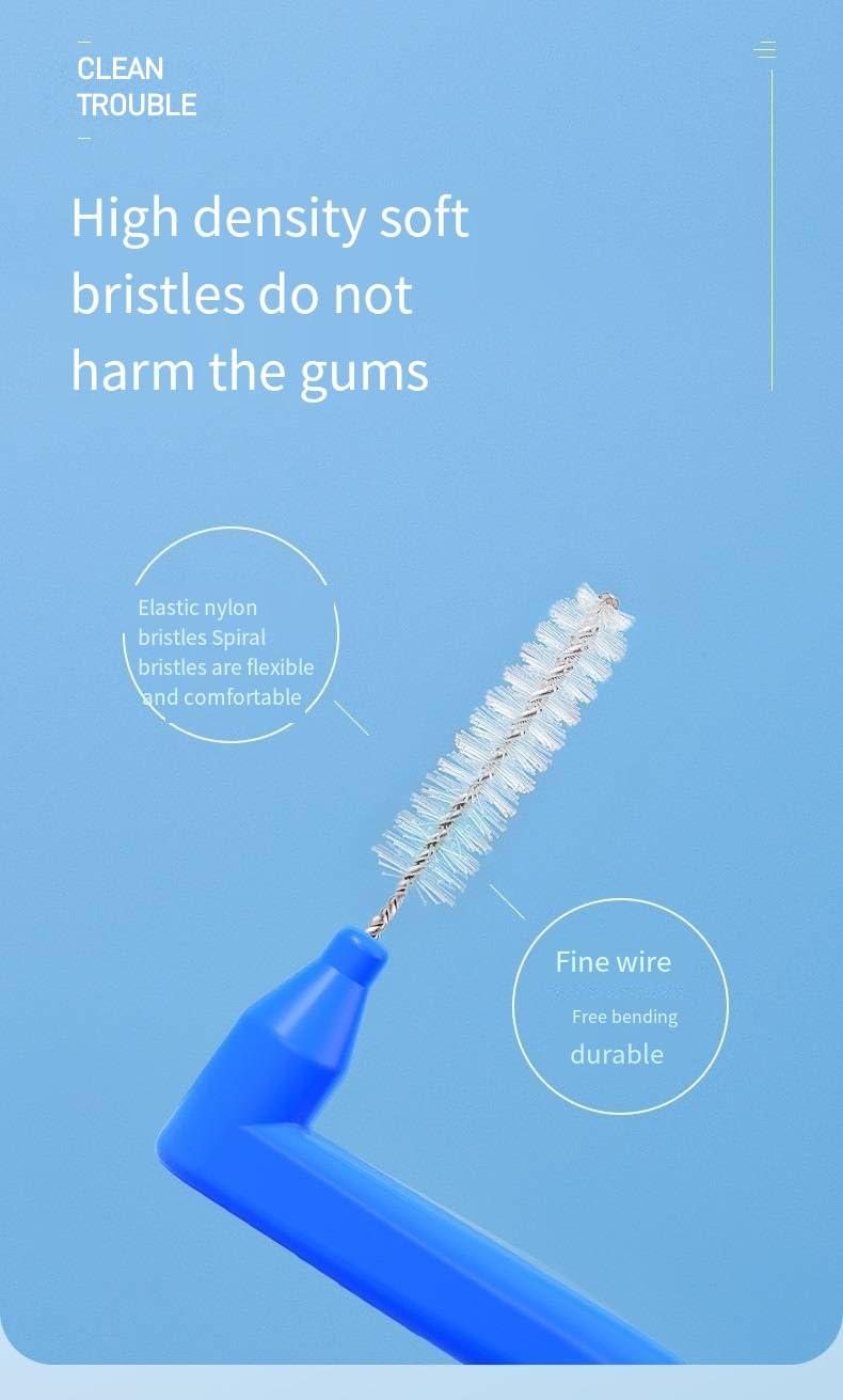 Inralimot Inralimot L-Shaped Interdental Brushes Braces Toothbrush Short Handle,5 Different Sizes Dental Floss Brush Angled Interdental Toothpick