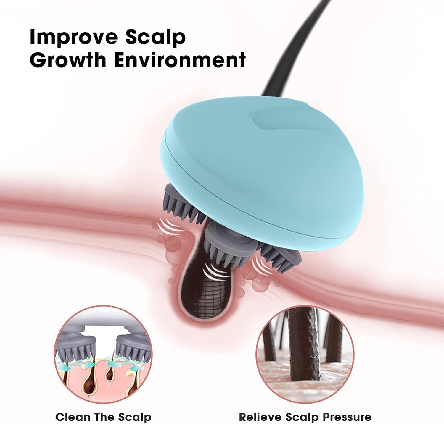 KRLZ KRLZ Handheld Head Massager, Electric Scalp Massager for Self-Care or Headaches Handheld Head Scratcher for Stress Relief, Deep Cleaning, Full Body Massage