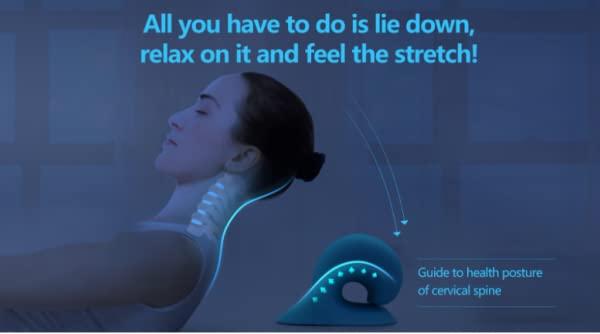 skyzone skyzone Neck and Shoulder Relaxer Cervical Stretcher Neck Traction Device for Neck Support for Pain & Neck Hump Corrector for Women Massage Relaxer Acupressure Chiropractic Pillow Neck Stretcher