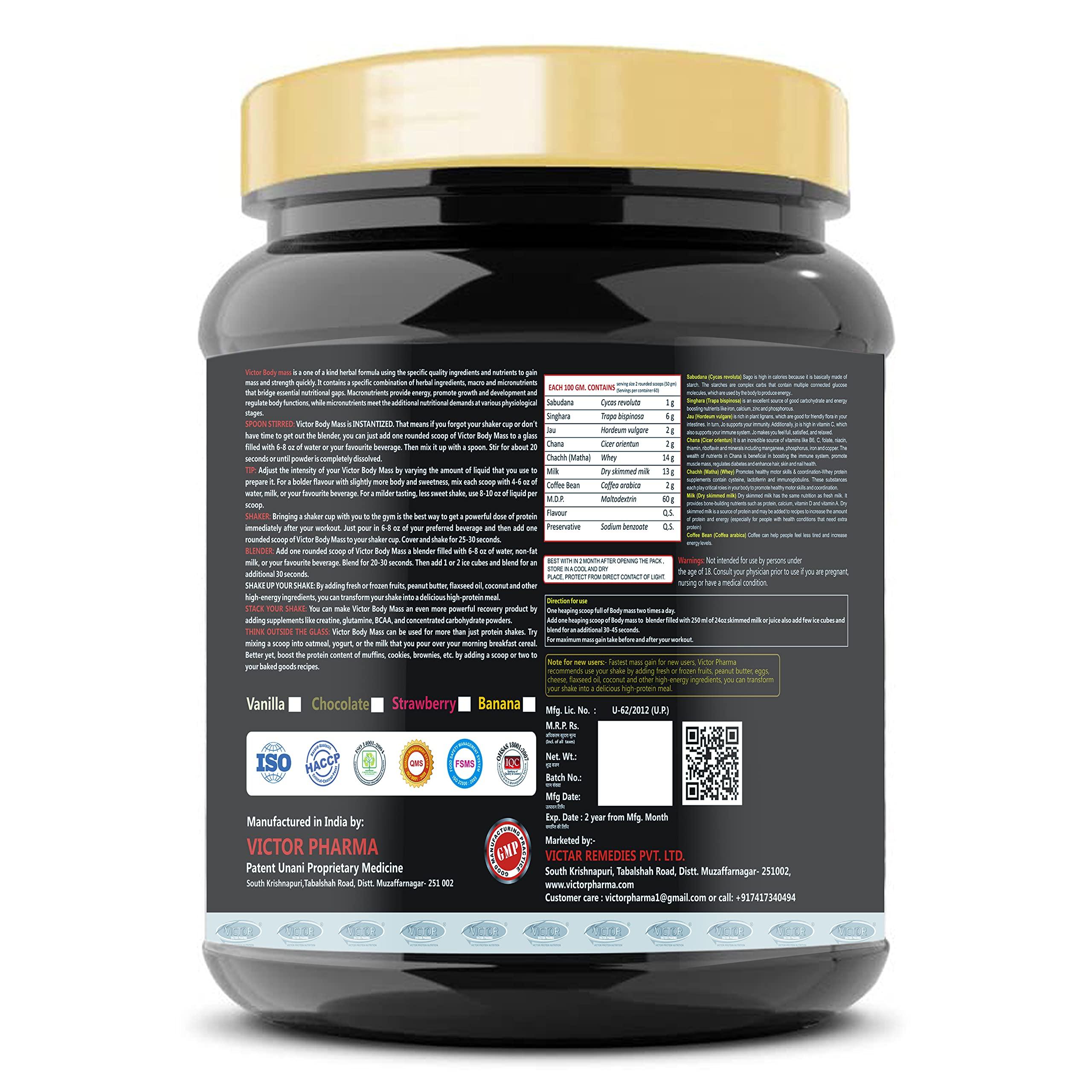 Victor Pharma Victor Pharma Body Mass Gainer Protein Calorie Weight Gainer Powder-1000 Gram With Vitamins & Minerals