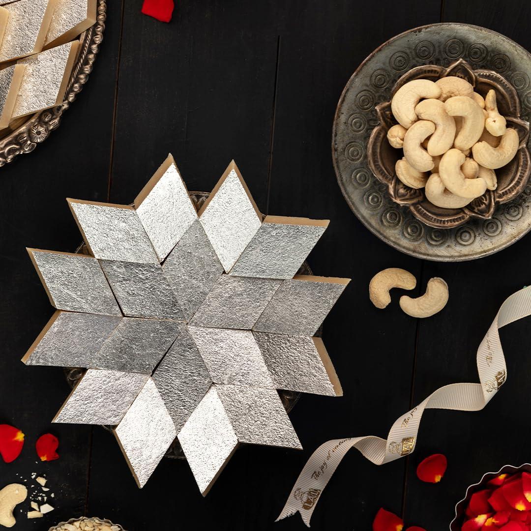 Lal Lal Sweets Kaju Katli 200gm (Pack of 2) | Authentic Indian Cashew Sweet in Diamond Form | Made with Desi Cow Ghee | Handcrafted Indian Traditional Sweets (Pack of 2)