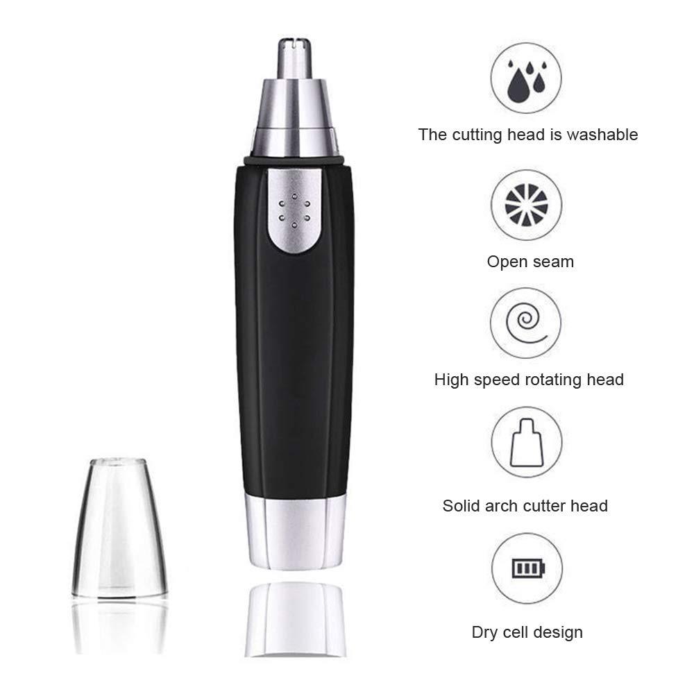 Qnotici YD-101 Nose Hair Trimmer Painless Ear Facial Hair Removal Water Resistant Hygienic Clipper Mirror Design for Nose Ear Eyebrow