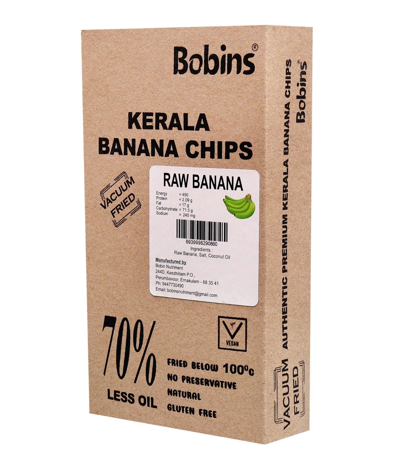 Bobins Bobins Vacuum Fried Kerala Banana Chips - Thin, Crunchy, and Health-Conscious Delight (100g) Pack of 1