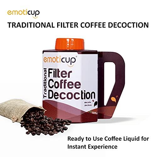 emoticup Emoticup Ready to Use, Instant Filter Coffee Decoction/120ml Coffee Liquid.(7ml x 15cups), Add Hot Milk & sugar for perfect filter coffee.