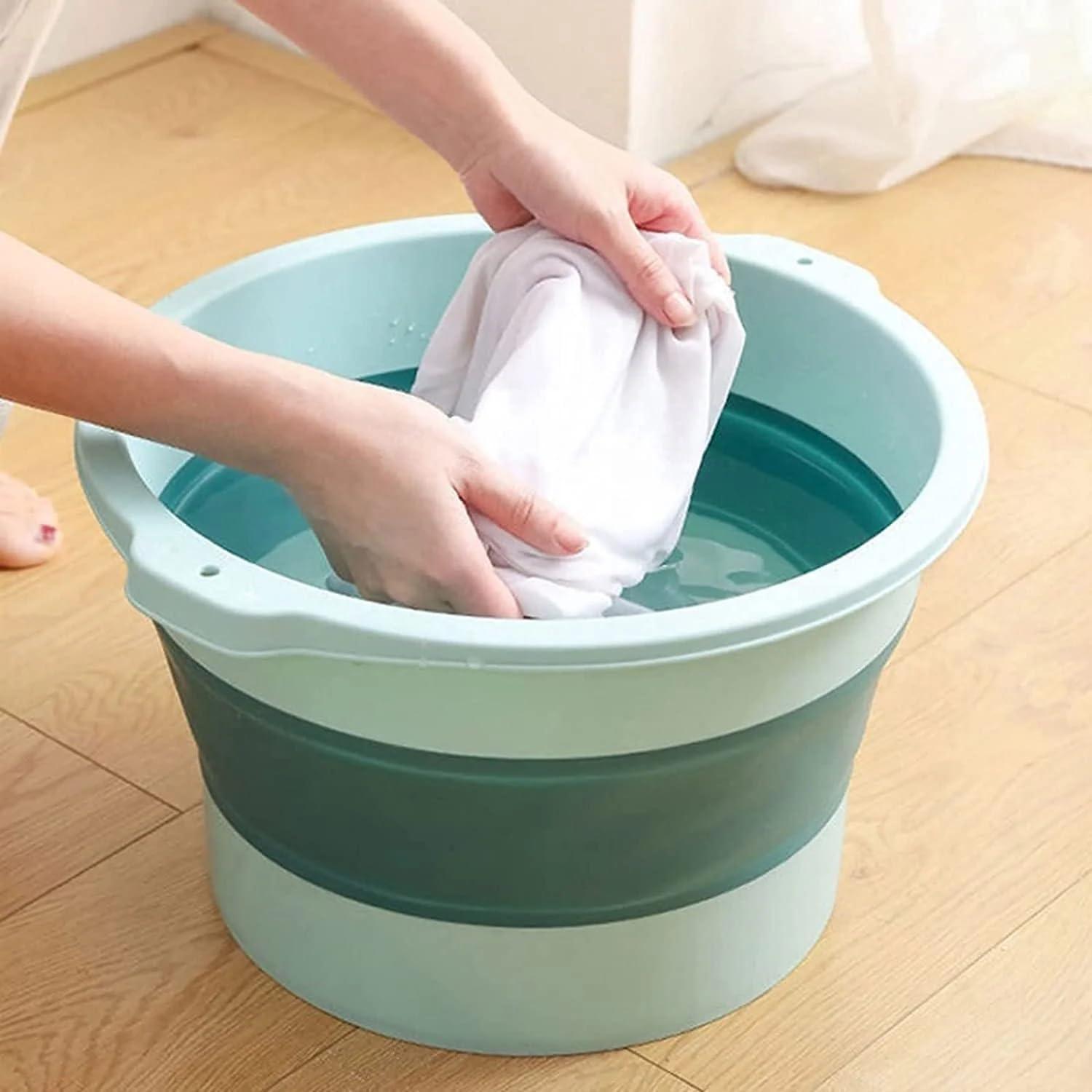Clefairy Clefairy Foldable Footbath Pail Massage Soak Bucket Household Easy Storage Basin/Folding Foot Bath Spa Massage/Basin Foot Bucket/Large Foot Soaking Tub for Soaking Foot,Toe Nails, and Ankles,Pedicure