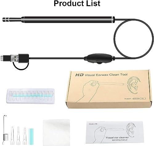 Lucario Lucario Ear Wax Removal Ear Cleaner with Camera,1.3 Million Endoscope Earwax Remover Tool with 6 LED Lights,Wireless Ear Otoscope Ear Cleaning Tool for iPhone, iPad & Android Smart Phones