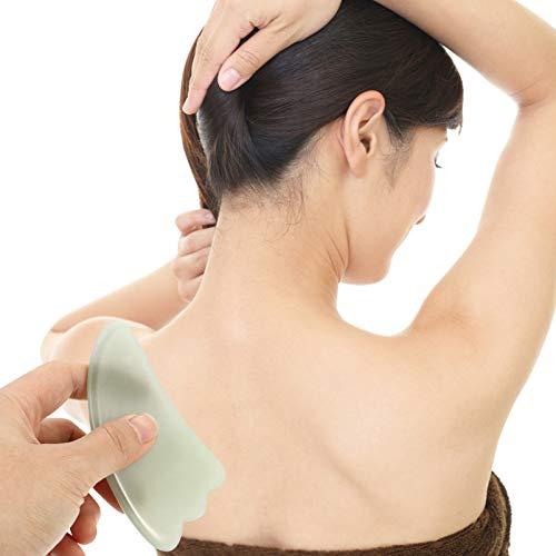 Artibetter ARTIBETTER Jade Face Massage Quartz Guasha Face Massage Tool Anti- aging Beauty Therapy for Skin Rejuvenation Face Scraping Tool for Women Green