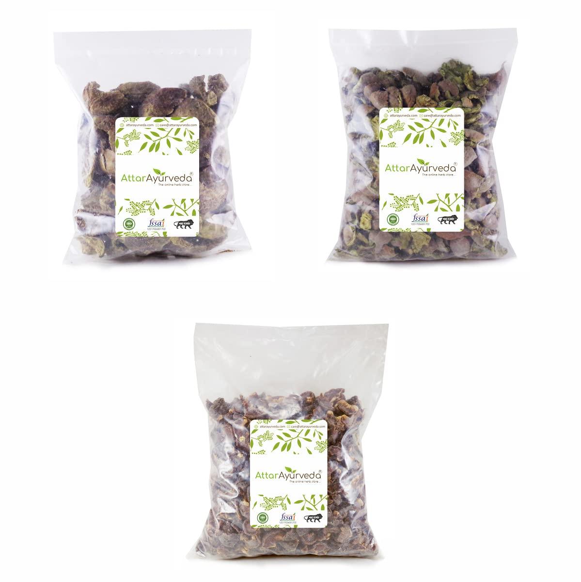 ATTAR AYURVEDA Attar Ayurveda Triphala Raw (1:1:1) - 750 grams, Raw, Whole - Harad, Baheda, Amla