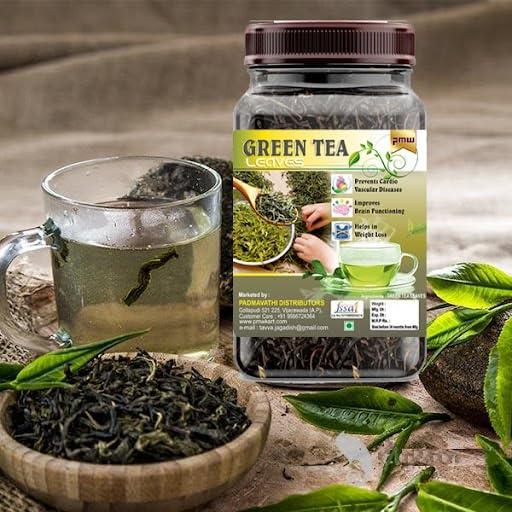 Pmw Pmw - Grade A Quality - Jar Pack - Dried Assam Green Tea Leaves - 100 Grams