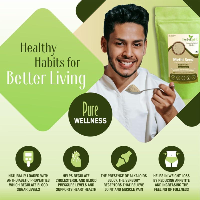 HerbalSpirit Herbal Spirit Methi Powder for Eating, 100gm | Methi Powder for Hair Growth | Methi Dana Powder | Methi Seeds Powder | Fenugreek Powder for Hair Growth | Methi Dana Seeds Powder |