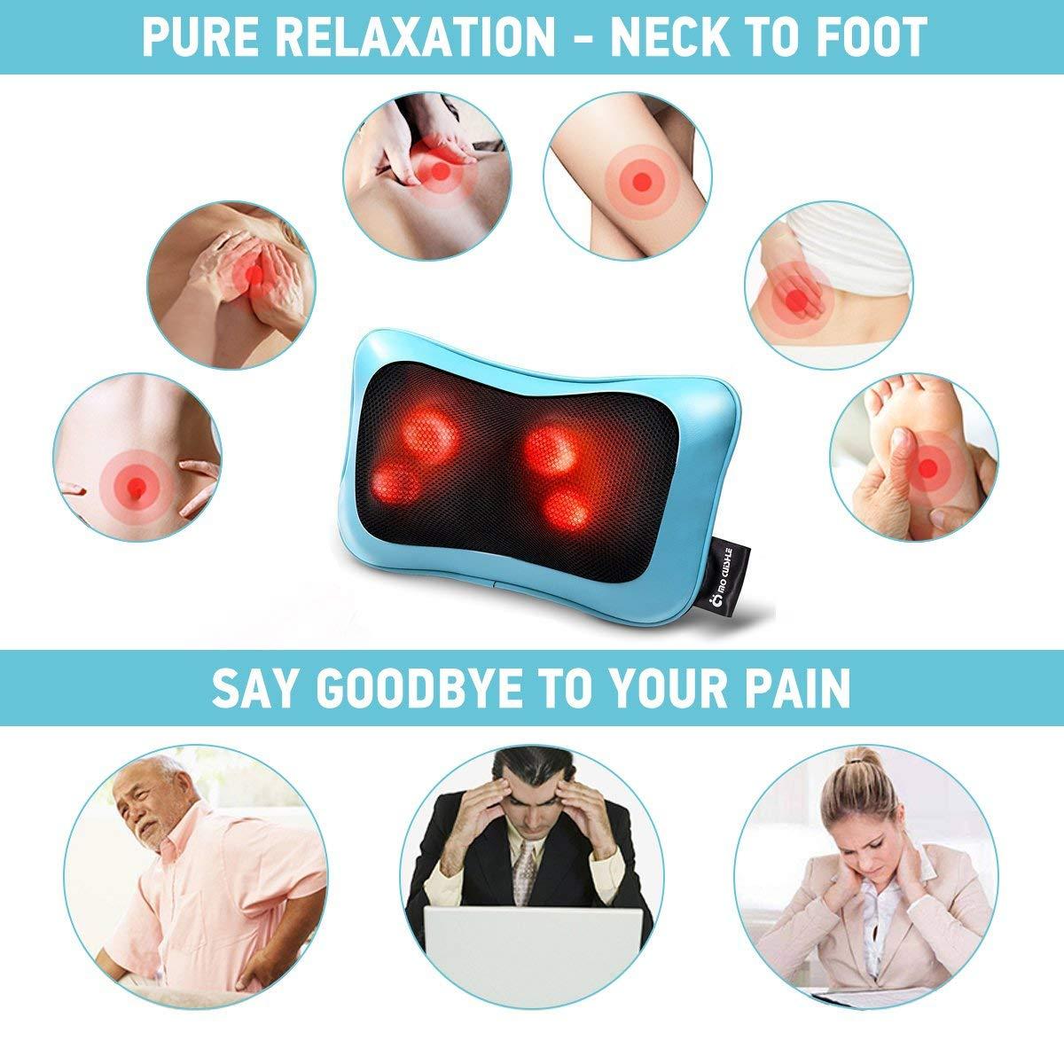 Mo Cuishle Shiatsu Neck Back Massager Pillow with Heat - Deep Tissue Kneading Massage for Back