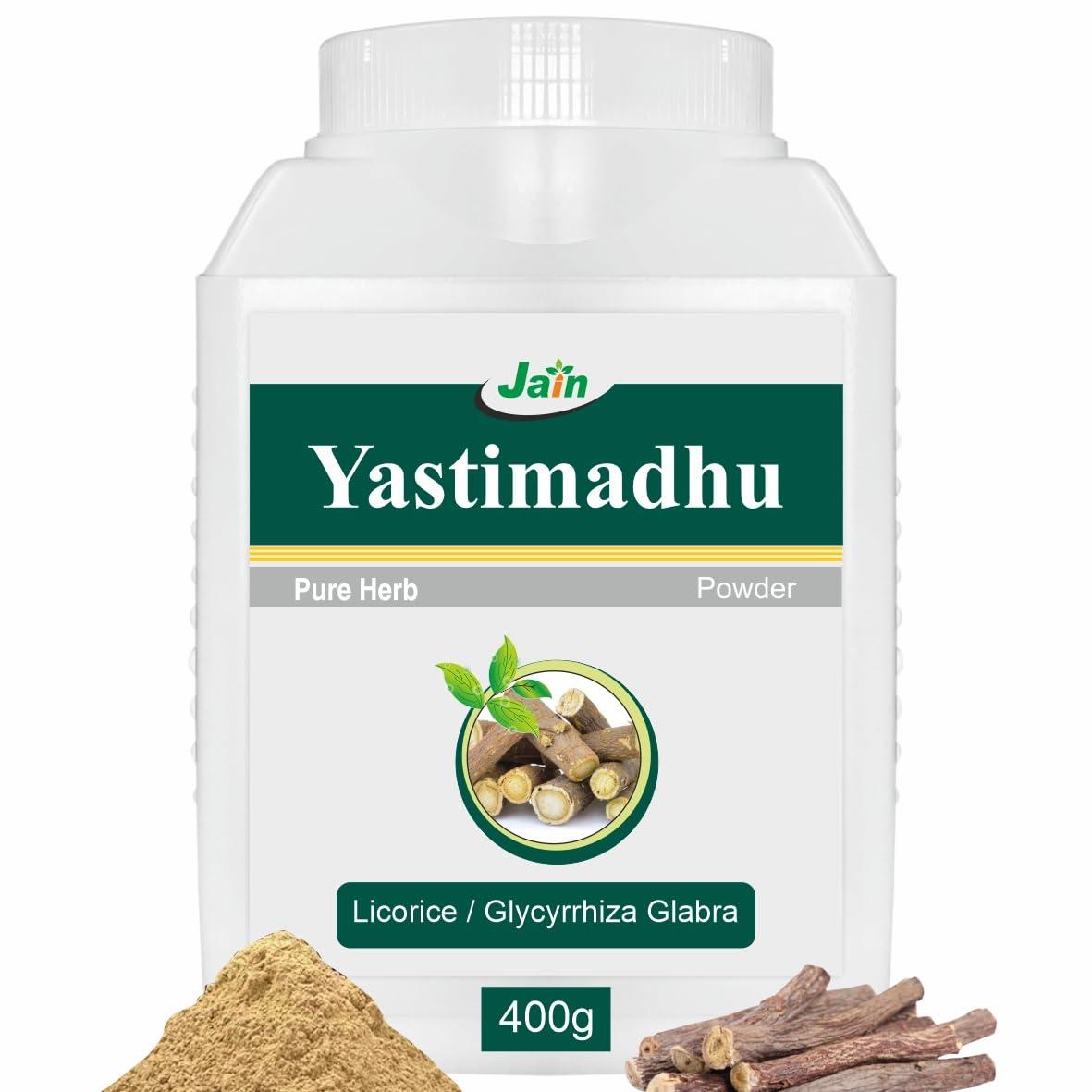 JAIN JAIN Pure Mulethi (Yastimadhu Or Licorice) Powder| Skin Whitening And Lightening - 100% Natural - 400G, All