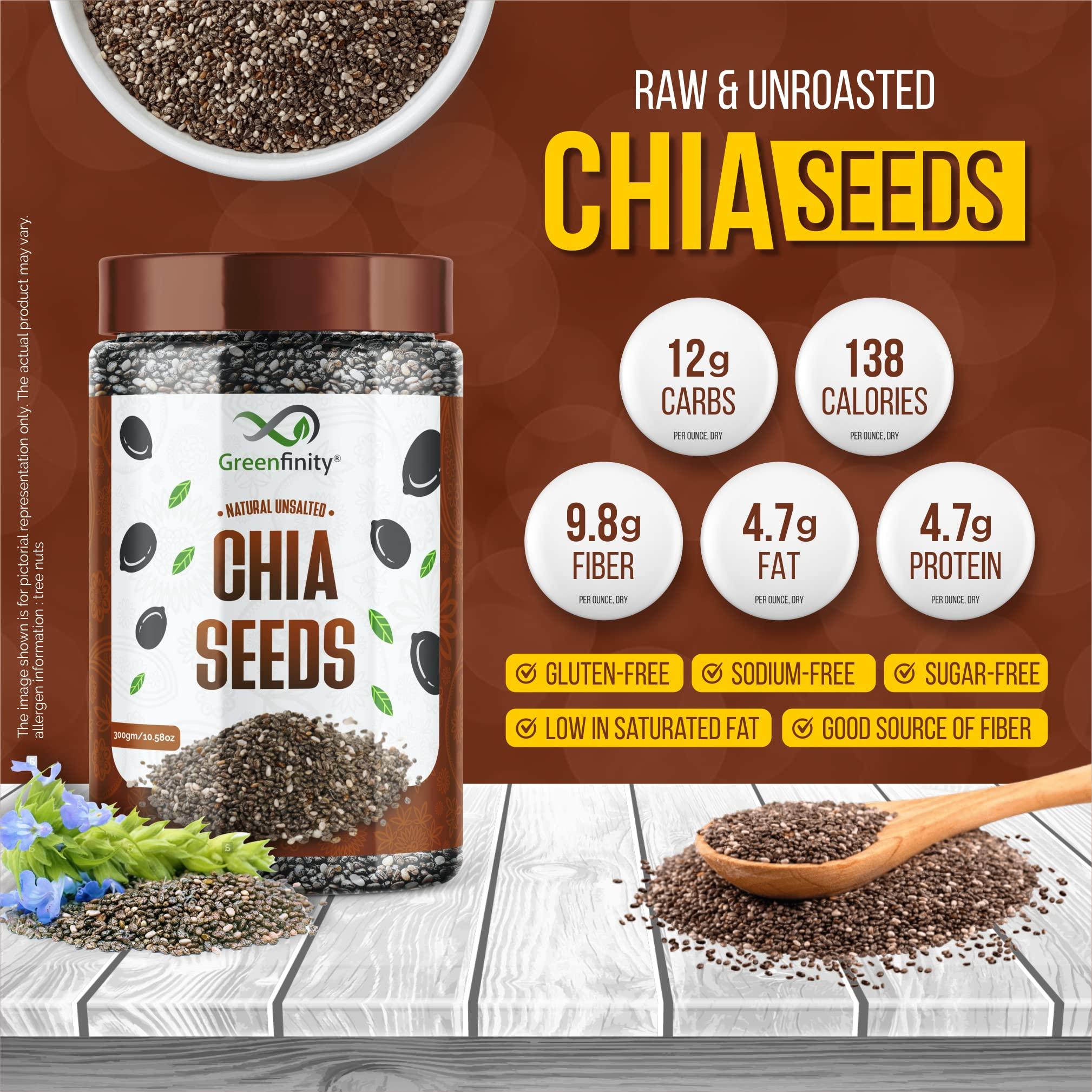 GreenFinity GreenFinity Raw Chia Seeds, Calcium and Protein Rich Superfood 175g (Pack of 2 - 350g)