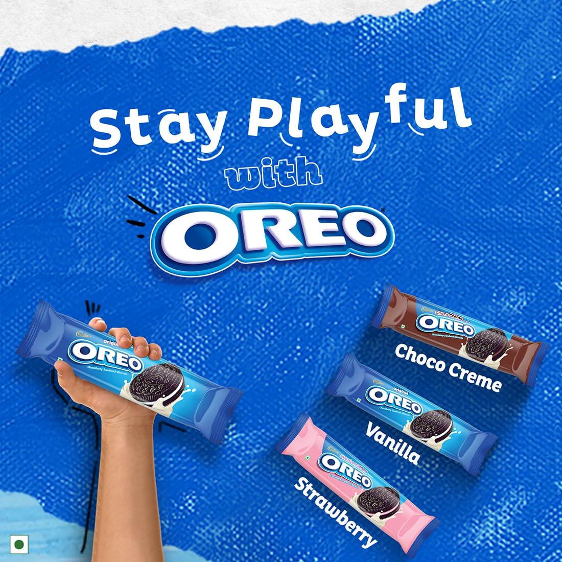 Oreo Oreo Cadbury Vanilla Flavour Crme Sandwich Biscuit, Pack Of 4 X 288.75 Gram Family Pack
