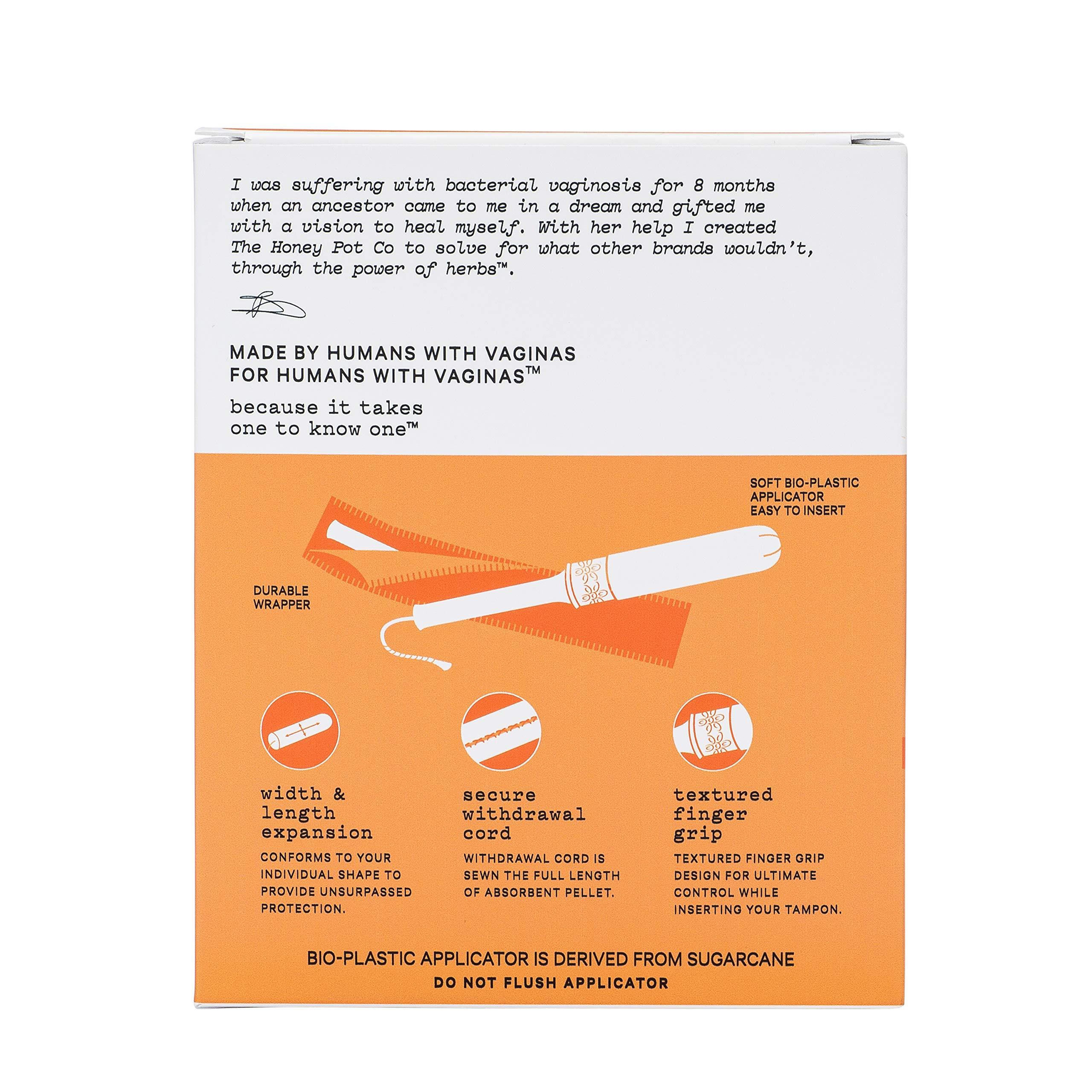 The Honey Pot The Honey Pot 100% Organic Duo-Pack Regular-Super Tampons 18 Count - unscented Organic Cotton with bio-Plastic applicator