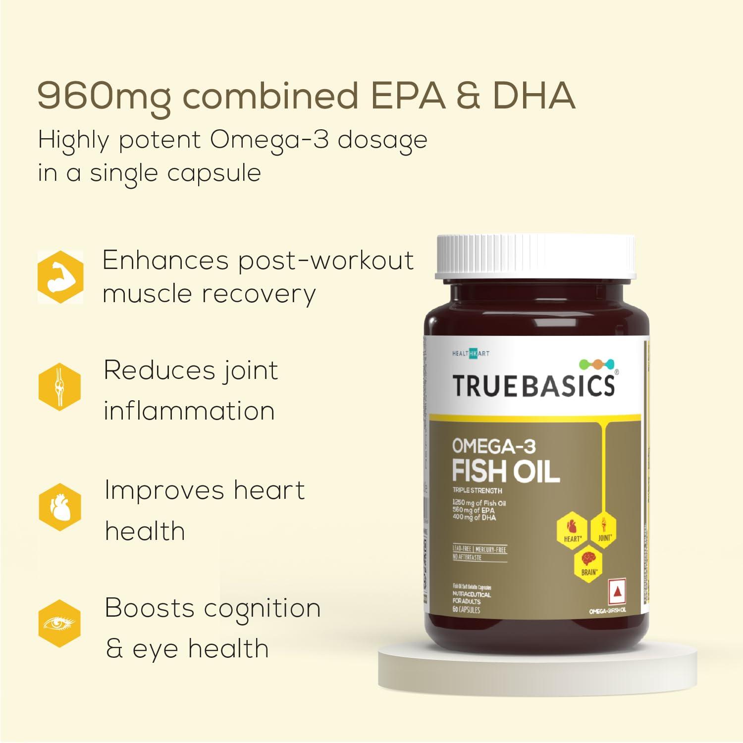 TrueBasics TrueBasics Advanced Multivitamin For Men & Women (60 Tablets) & Omega 3 Fish Oil (60 Capsules) | Combo Pack
