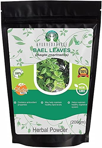 AYURVEDASHREE AYURVEDASHREE Bilva Powder - Bael Leaves Powder - Aegle marmelos - 200 Gm - Supports Proper Function of The Bowels