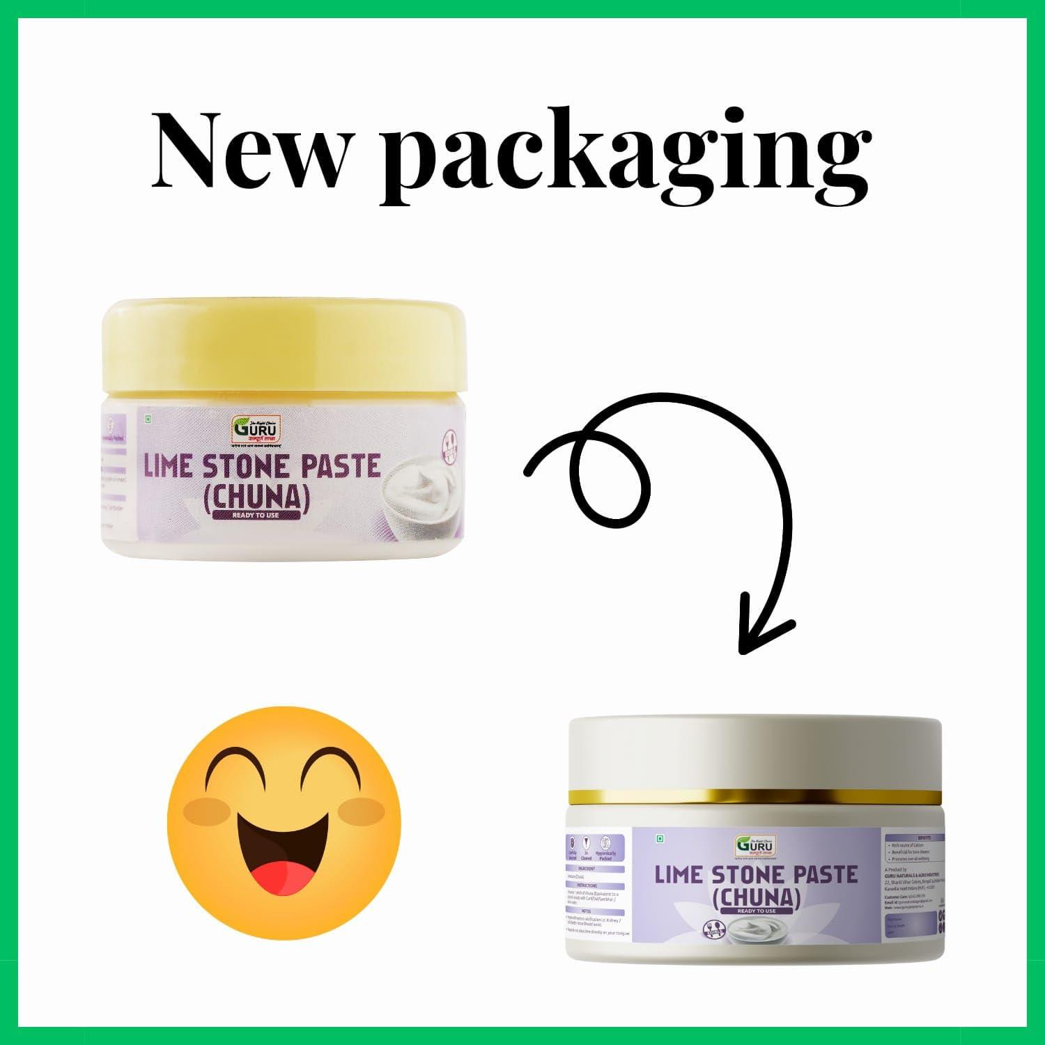 GURU SAMPOORNA TAAJA GURU Edible Limestone (Chuna Paste) :- 75 gm | Good for Bone Health | Rich in Calcium | Paan Chuna Paste