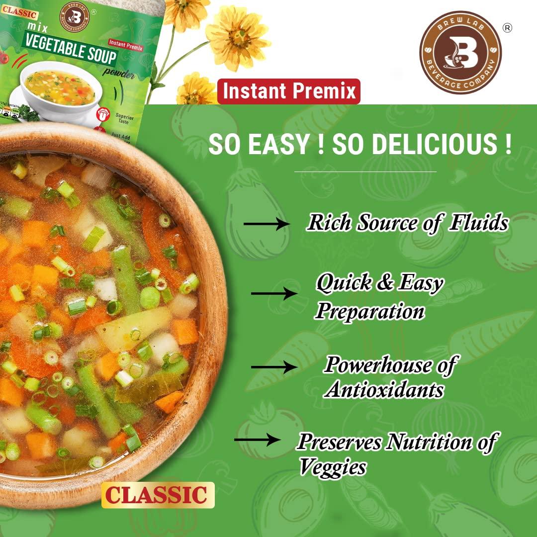 Brew Lab Brew Lab Classic Mix Vegetable Soup Powder | Rich Source of Fluids | Suitable For Vending Machines | Healthy & Tasty | (250gm)