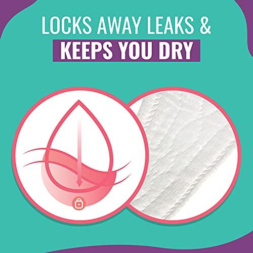 Evereve Evereve Anti Bacterial Panty Liners for Women For Protection Against Leakage, Discharge and Rashes with 8 hours Protection & Ultra Sanitary Napkin/Pad, XL 284mm, Pack of 60 Napkins (2 x 30)