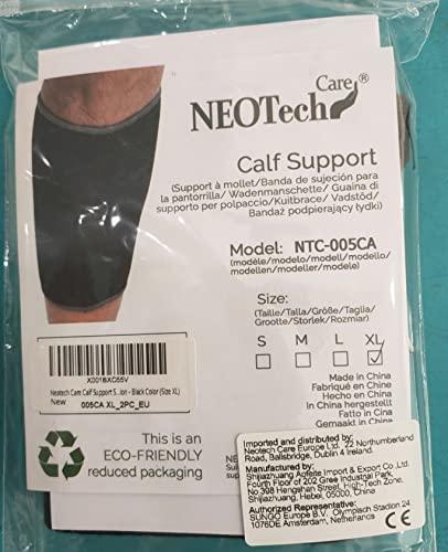 NEOtech Care Neotech Care Calf Support Sleeve (1 Pair) - Elastic & Breathable Knitted Fabric - Medium Compression - Black Color (Size XL)