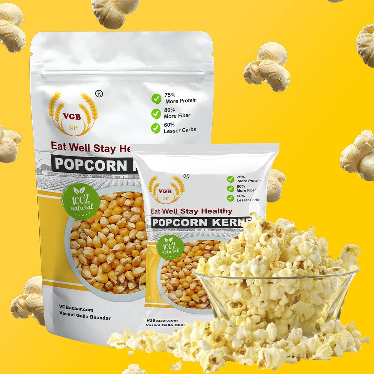 VGBNP VGBNP Popcorn Seeds & 100% Popping Kernels - Popcorn kernels soft, Popcorn Maize, Corn Kernels, Pop-Corn makka (Makai)- 5kg