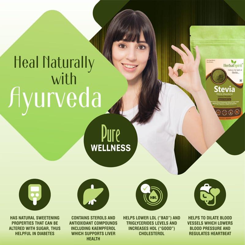 HerbalSpirit Herbal Spirit Organic Stevia Leaves Powder, 100gm | Stevia Leaf Powder | Organic Stevia Powder | Stevia Leaves Powder Organic | Pure Stevia Powder | Green Stevia Leaves Powder | Stevia Leaves Dry |